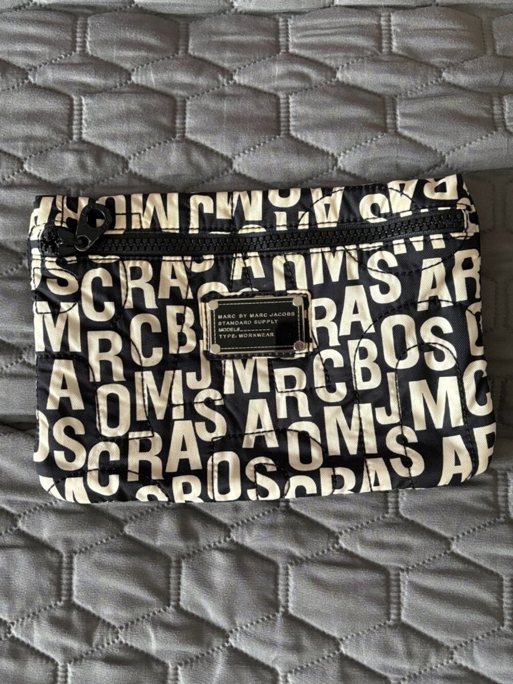 Marc by Marc Jacobs Black and White Quilted Zip Bag/Pouch